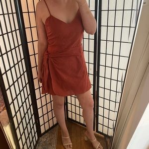 NWT Abercrombie & Fitch dress faux wrap, burnt orange,mini, fall, XL